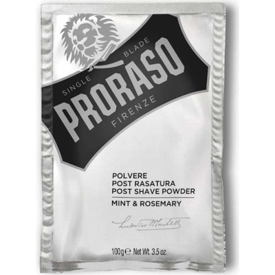 Proraso Post Shave Powder Mint & Rosemary - upokojujúci púder po holení s vôňou mäty a rozmarínu, 100 g