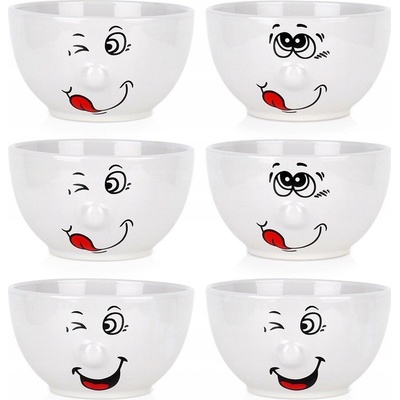 Artemis Keramické misky s obličeji 13,5 cm 550 ml 6 ks