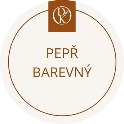 Davídkovo koření Etiketa Pepř barevný do mlýnků béžová průměr 4,5 cm 1 ks