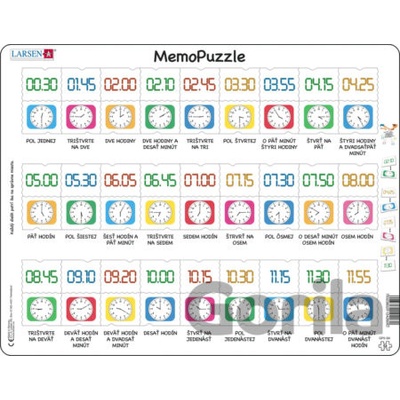 Larsen MemoPuzzle: Spoznávanie hodín Pexeso