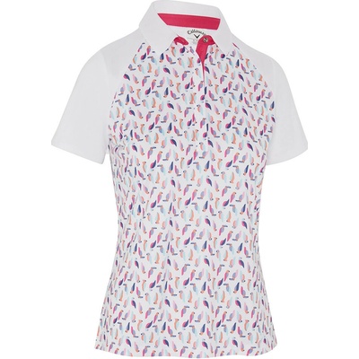 Callaway Birdie/Eagle Printed SS Polo S Damske Brilliant White