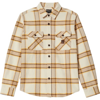 Brixton Мъжка риза с копчета Brixton Bowery Heavy Weight L/S Flannel Shirt - Whitecap / Pineconebrown / Saffron (033-2868-0211)