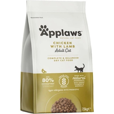 Applaws Adult Cat Chicken with Lamb - суха храна за котка с 80% месо от пиле и агне 7.5kg