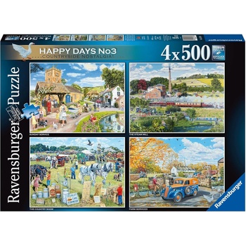 Ravensburger Пъзел Ravensburger от 4 х 500 части - Носталгия по провинцията (16578)