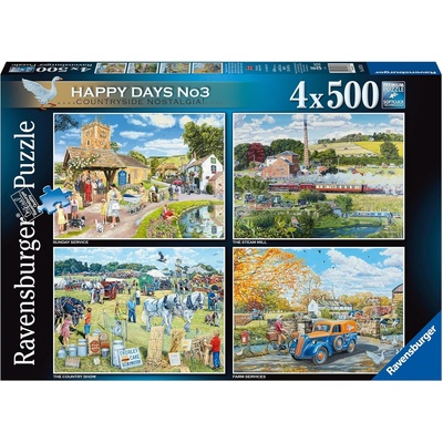 Ravensburger Пъзел Ravensburger от 4 х 500 части - Носталгия по провинцията (16578)