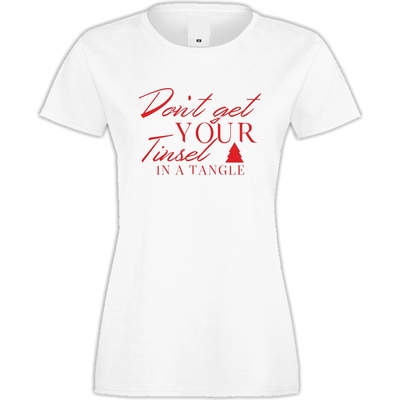 Дамска бяла тениска Don't get your tinsel