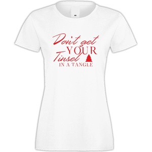  Дамска бяла тениска Don't get your tinsel
