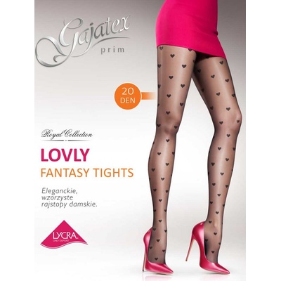 Gajatex-Prim LOVLY 20 DEN luxusní vzorované punčochové kalhoty nero černá