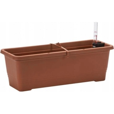 PLASTIA BERGAMOT Truhlík samozavlažovací plastový terakota 50 x 19,5 x 16,5 cm