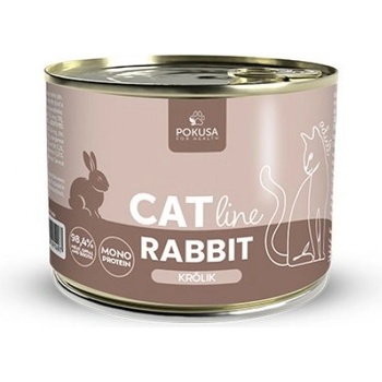 POKUSA CatLine 100% заешко месо, консерва за котки, БЕЗ ЗЪРНО, моно протеин, 200 гр - Полша