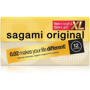Sagami 12 бр. Ултра тънки екстра големи презервативи Sagami XL 0.02 мм