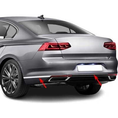 Nerez chrom lišty zadního nárazníku 3 ks Omtec VW Passat 2019+ Facelift