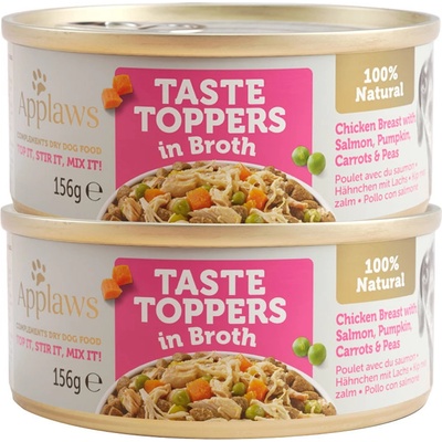 Applaws Dog Taste Toppers Broth Kuře s lososem 2 x 156 g