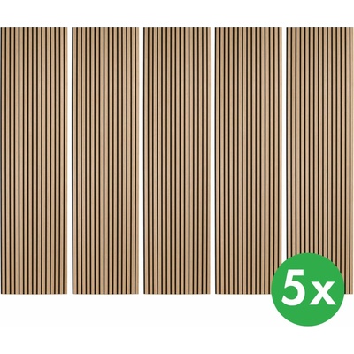 B2B Partner Dřevěný akustický panel, 2400 x 600 mm, B2BP004, balení 5 ks, dub