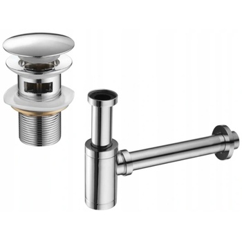 Mexen полусифон за мивка кръгъл с тапичка клик-клак, с преливник, хром - 7992050-00 (7992050-00)