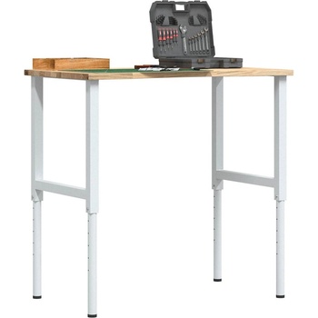 vidaXL Работна маса 100x60x(71, 5-98) cm Дъб от масивна дървесина (3309717)