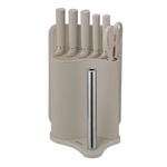 Klausberg Комплект ножове Klausberg KB 7978, 8 части, Неръждаема стомана, Стойка, Държач за кухненска хартия, Бежов (KB 7978)