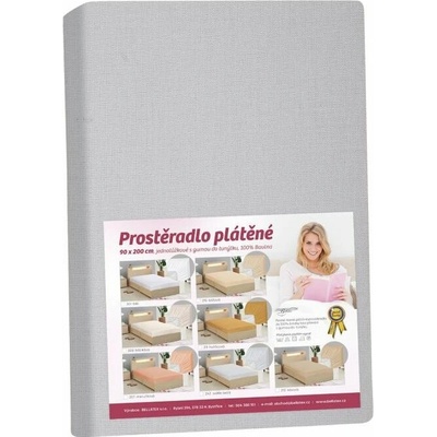 Bellatex Plátěné prostěradlo s gumou 172/242 sv. šedé 180x200