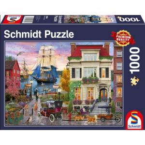 Schmidt Spiele Пъзел Schmidt от 1000 части - Кораб край пристанището (58989)