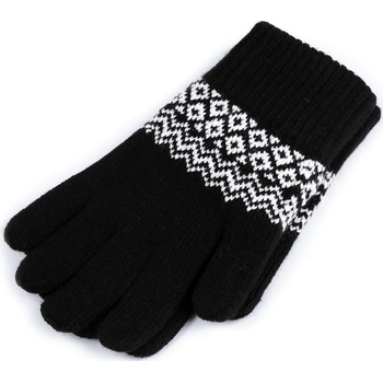 dámske / dívčí pletené rukavice čierne