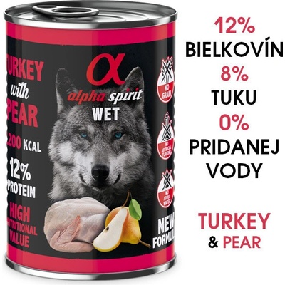 Alpha Spirit Wet Turkey & Pear 400 g