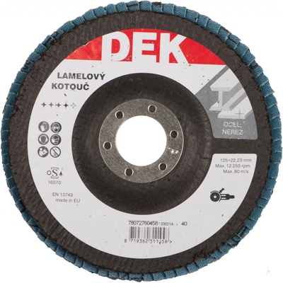 Kotouč brusný lamelový DEK 125×22,23 mm 40