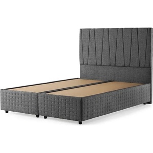  Бокспринг легло Comfort 140/190 см, Тъмносиво, Повдигащ механизъм, Подматрачна рамка