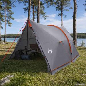 vidaXL Намалена шатра, устойчива на вода Сив и оранжев (42042212) Палатка