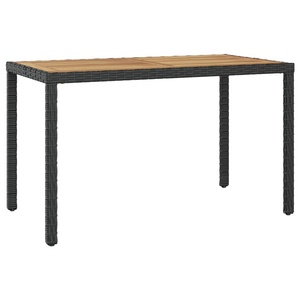 vidaXL Градинска маса, черно и кафяво, 123x60x74 cм, акация масив (46450)