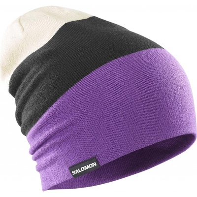 Salomon Flatspin Reversible beanie LC2157300 royal purple/deep black/almond milk