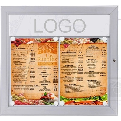 A-Z Reklama CZ Menu Board SCZ venkovní prosvětlená LED vitrína 2 x A4