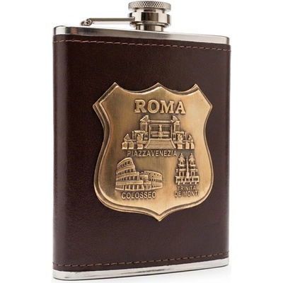 Nerezová Ploskačka Roma 240ml Hnedá