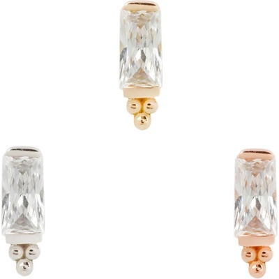 Buddha jewelry Buddha jewelry Bezzávitová koncovka piercingu Dior ze 14 kt zlata 585/1000 se zirkonem Růžové zlato