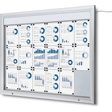 Showdown Displays Osvětlená magnetická vitrína Teo, jednokřídlá, 18 x A4