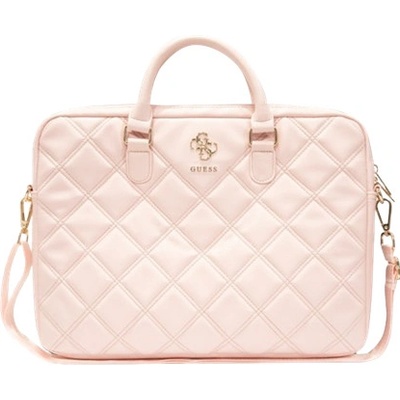Guess PU Quilted 4G Metal Logo Computer Bag 15/16" Pink 57983117872