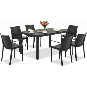 BICA Комплект градински мебели King/Victoria в цвят антрацит за 6 души Bica (BC440ANT-6xBC351ANT)