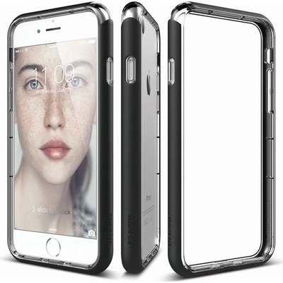 elago Хибриден протектор Elago Bumper Case, Apple iPhone 7, + защитно покритие за дисплей и задна част и микрофибърна кърпичка, противоударен, черен (ES7BP-BK-RT)