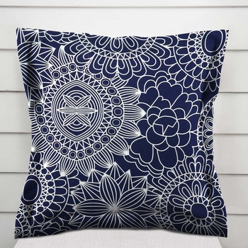 Biante Sandra s lemom SA-273 Biele mandaly na tmavo modrom 30 x 50 cm