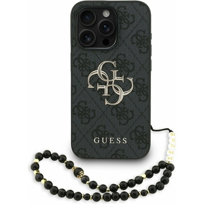 GUESS PU 4G Metal Logo Strap Заден капак за iPhone 15 Pro Max Черно Guess | Cheren | ЖЕНИ | UNI