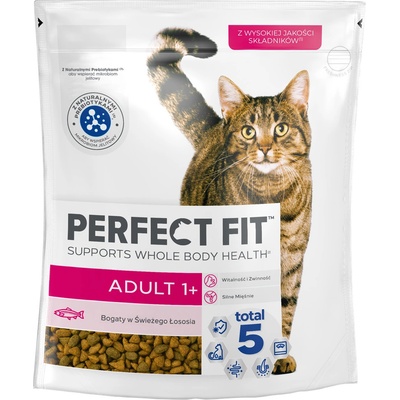 Perfect Fit Adult 1+ kompletné krmivo pre dospelé mačky losos 0,75 kg
