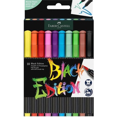 Faber-Castell Маркер-четка Black Edition, 10 цвята (1010160299)