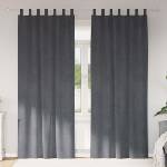 Pure Line Home Кадифени завеси в цвят сив с текстилни гайки (уши), 2 бр. , 140 x 245 см - zalegloto - 47,92 лв