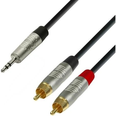 Adam Hall Cables K4 YWCC 0600 - Audiokabel REAN 3,5 mm Klinke stereo auf 2 x Cin