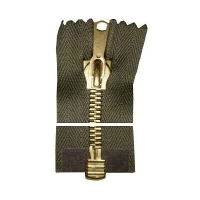Kovový zip, dělitelný, slabý - 40cm - olivový - Koh-i-noor - BALENÍ 10 ks