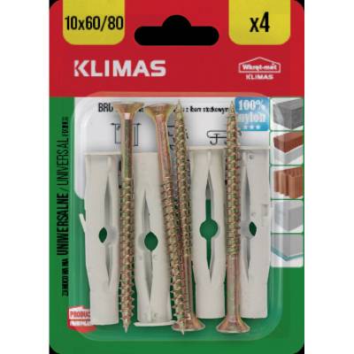 Klimas Wkret-Met 10x80mm - 4 ks - Univerzálna rozperná hmoždinka so skrutkou, BRU