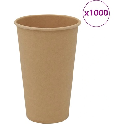 vidaXL Хартиени чаши за кафе 1000 бр. 16oz 400ml Кафяво (4102797)