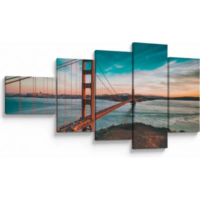 Obraz- Golden Gate, San Francisco, pětidílný 110x60 cm – Hledejceny.cz