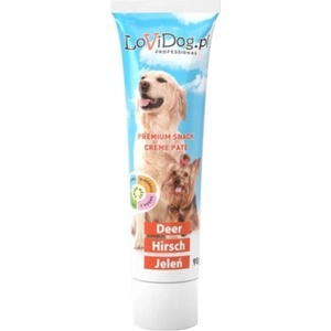 LoviPet Lovi Dog Snack Creme Pate Dear - пастет за кучета в тубичка, с дивеч, витамини и омега-3, 90 г