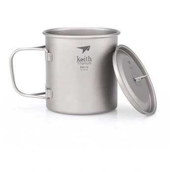 Keith Titanium Single-Wall Tit. Mug 550 ml Цвят: сив
