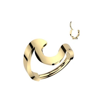 Šperky4U zlacený ocelový kruh helix cartilage piercing SG111GD-1208